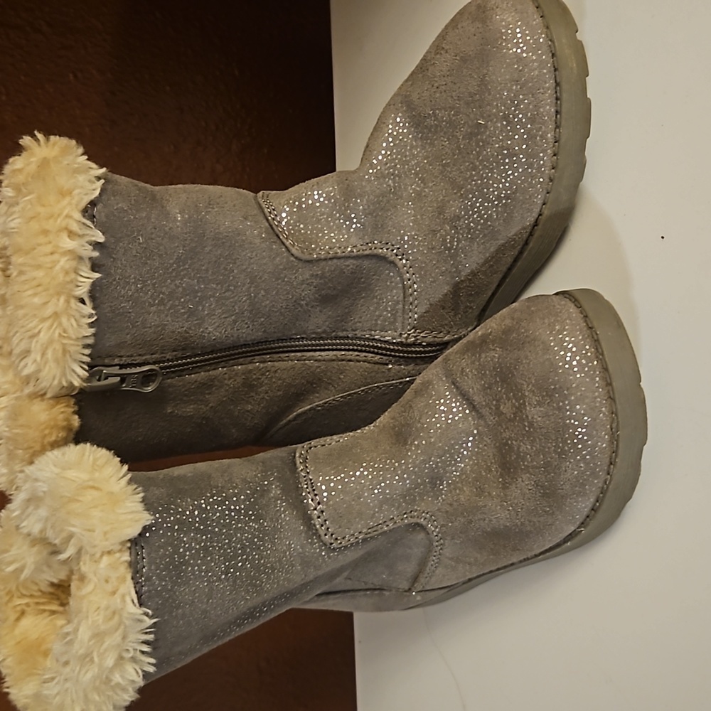 Gray and silver sparkle boots cat & Jack size 12 toddle